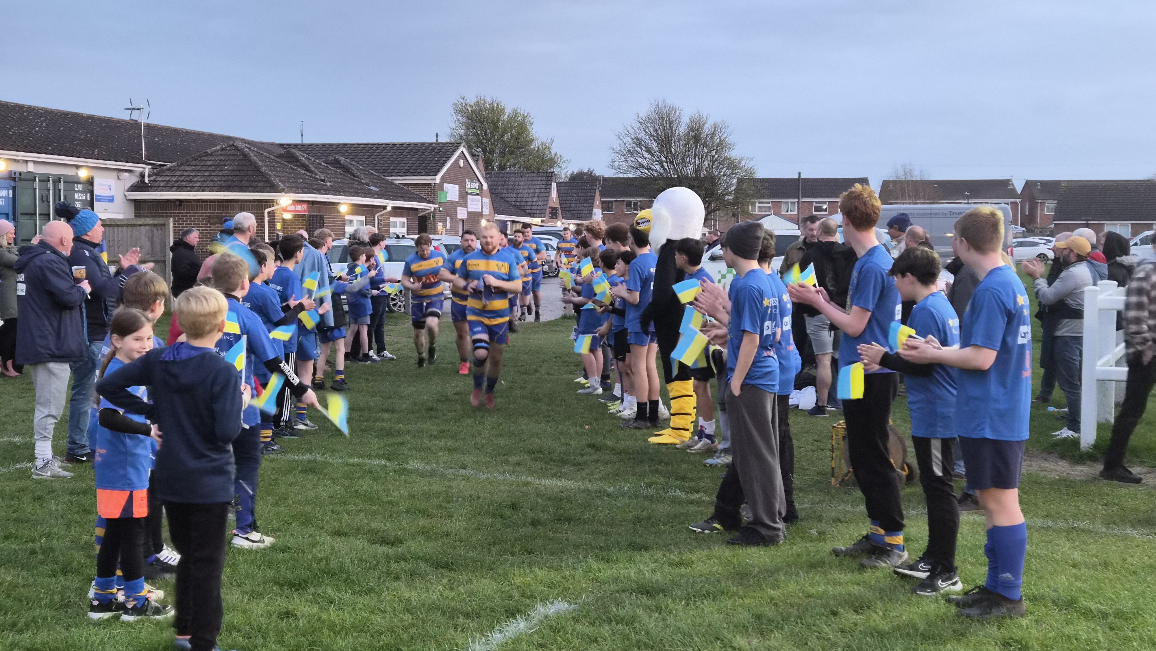 Captain Jack lead out Clevedon for the Bristol Combination Vase Semi-Final